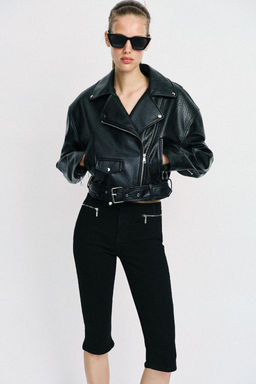 JEANS Z1975 CAPRI TIRO MEDIO CREMALLERAS / Negro