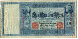 Банкнота 100 марок 1910 года Германия