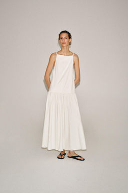 VESTIDO PLIEGUES ZW COLLECTION / Blanco
