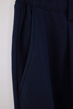 Lacivert Straight Fit Boru Pa_a Gofre Mevsimlik Erkek Dokuma Kuma_ Pantolon TMNSS26PL00005