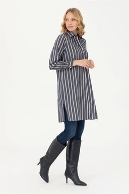 Женская темно-синяя рубашка с длинным рукавом - U.s. polo assn фото 4