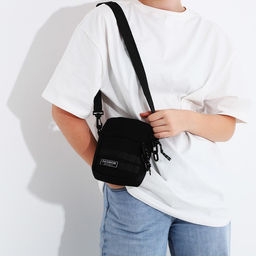 Сумка молодёжная на молнии, 1 наружный карман, цвет чёрный - Simaland фото 6