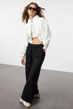 TRENDYOLMILLA Gri Melanj Regular/Normal Kal?p Kapusonlu Kal?n ici Polarl? Orme Sweatshirt TWOAW25SW00068 фото 7