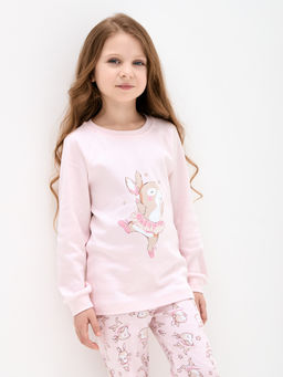Нежно-розовая пижама для девочки с принтом - Kogankids фото 16