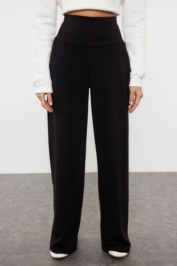 Siyah Ince Ekstra Yuksek Bel Wide Leg/Genis Kesim Pantolon TWOAW25PL00026