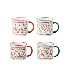 Набор кружек Свитер 355 мл 4 предмета (new bone), 6 шт/уп. (ПС0074-22) /JEWEL/ #НовыйГод