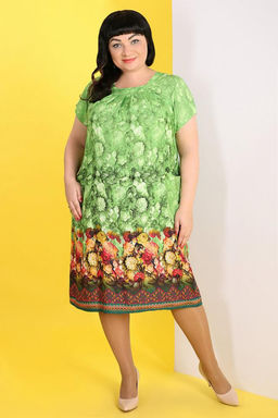 Платье пляжное больших размеров с коротким рукавом