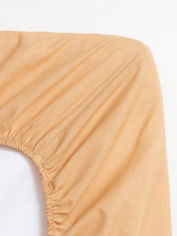 Простыня на резинке Этель 180х200х25, цвет бежевый, 100% хлопок, бязь 125г/м2  фото 9