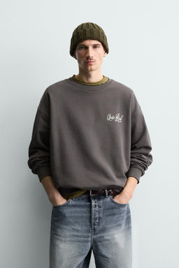 PRINTED CREW NECK SWEATSHIRT - Zara фото 2