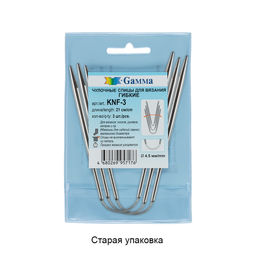 Спицы GAMMA чулочные гибкие KNF-3 сталь d 4.5 мм 21 см 3 шт под никель  фото 3