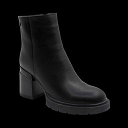 Ботинки из натуральной кожи на меху РМ-093-1 черные