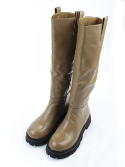 02-E39B-53JN GREEN Сапоги демисезонные женские (натуральная кожа)