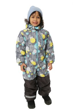 Зимний комбинезон для детей с лямками, MATTY 2210 Серый-жёлтый