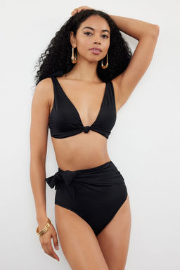 TRENDYOLMILLA Siyah Kusakl? Baglamal? Yuksek Bel Hipster Bikini Alt? TBESS24BA00147  фото 5