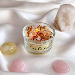 Свеча Love Elixir "Любовь" Розовый кварц, Роза (привлечение любви)