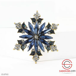 Брошь "Снежинки со стразами"