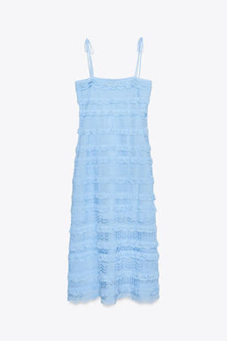 POINTELLE RUFFLED KNIT DRESS - Zara фото 7