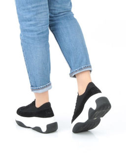 05-A9000-4 BLACK Кроссовки женские (натуральная замша)
