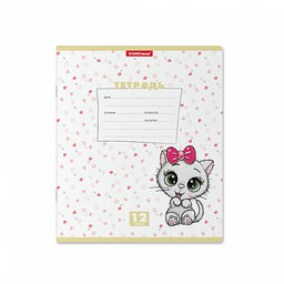 Цена за 10 шт. Тетрадь школьная ученическая ErichKrause Веселые зверята, 12 листов, клетка (в плёнке по 10 шт.)_MIX-PACK фото 6