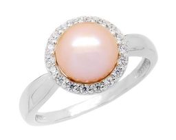 Кольцо из серебра жемчуг, км044р