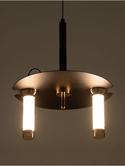 Светильник «Найт» 2×7 Вт LED 4000К черный/золото 24×24×38(+150)см