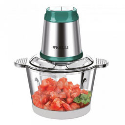Измельчитель кухонный (чоппер) "Kelli", комбинированный корпус пластик/нержавеющая сталь, объем стеклянной чаши: 2,8л, число скоростей: 2, ножи из нержавеющей стали, двухъярусный нож с 4-мя лезвиями, противоскользящее основание, мощность: 220-240В, 5
