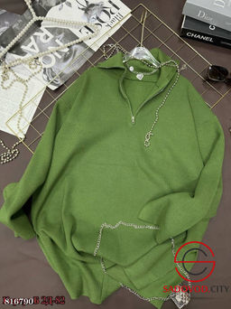 Свободный оверсайз свитер поло с молнией - Bruno фото 5