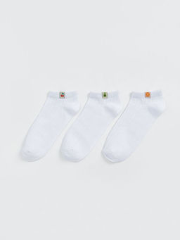 Bask?l? Kad?n Patik ?orap 3l?