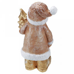 Скульптура-фигура для сада из полистоуна "Дед мороз с елкой" 30х50см (Россия)