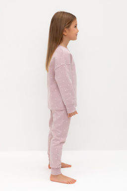 К 1581/розовый лед,мини сердечки пижама дет