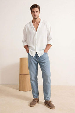 A__k Mavi Baggy/Geni_ Kal_p Bol Kot Pantolon Jeans TMNAW24JE00027