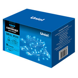 ULD-S1000-120/DWA BLUE IP67 Гирлянда светодиодная с контроллером, 120 светодиодов, 10 м, синяя, IP67, провод белый