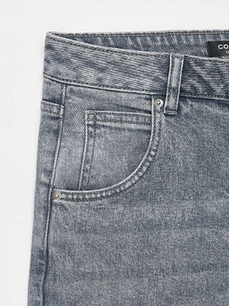 CONTE CON-785 Джинсы wide leg ULTRA-LONG серого цвета c необработанным краем grey