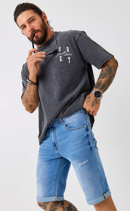 Шорты джинс FA211-0972 l.blue - Fine joyce фото 10