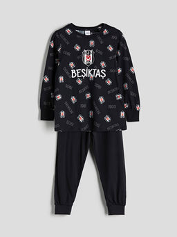 Bisiklet Yaka Be?ikta? Bask?l? Erkek ?ocuk Pijama Tak?m?