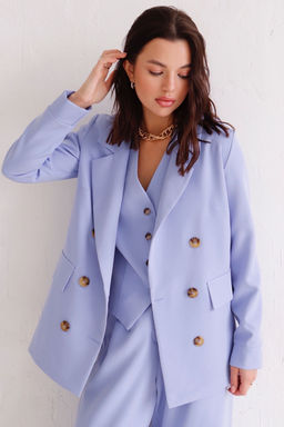 Martichelli Брючный костюм с жилетом голубой фото 4