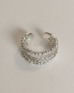 Кольцо с белым серебрением