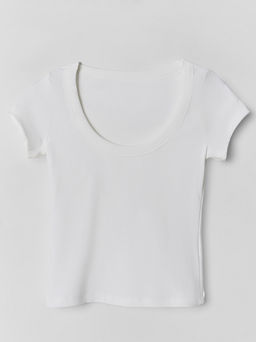 Футболка женская белая с глубоким вырезом - Mark formelle фото 6