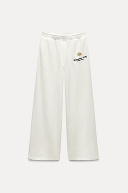 EMBROIDERED PLUSH JERSEY TROUSERS - Zara фото 3