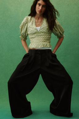 Blusa con cintura nido de abeja - H&m фото 4