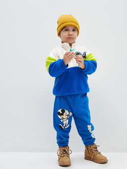 Beli Lastikli Mickey Mouse Bask?l? Erkek Bebek E?ofman Alt