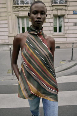 ASYMMETRIC STRIPED TOP - Zara фото 2