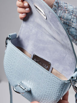 Сумка кожаная Azaro 31032 голубая вода