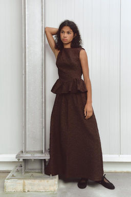 FRILLED JACQUARD TOP
