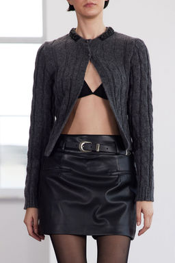 Limited Edition Antrasit Yumusak Dokulu Sac Orgulu Triko Kazak TWOAW25KZ00333 - Trendyolmilla фото 4