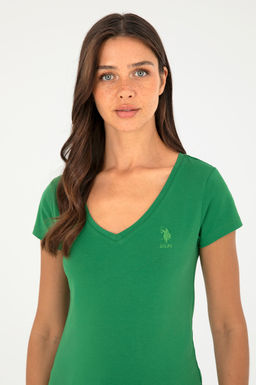 Женская зеленая базовая футболка Неожиданная скидка в корзине - U.s. polo assn фото 2