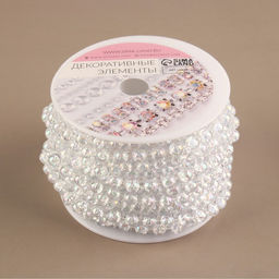 Бусы на нитях, с голографией, 6 мм, 9±1 м, прозрачные