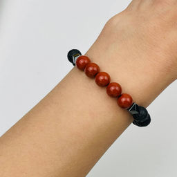 Браслет из Лавы,Яшмы и Гематита - Радуга самоцветов фото 4