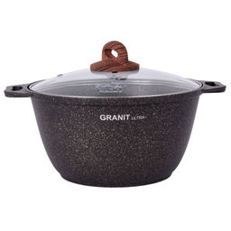 Кастрюля алюмин. 2л (стекл.крышка) (АП) "Granit ultra" original (кго22а) (Кукмара)