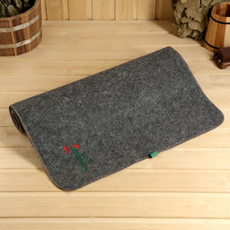 Коврик - лежак для бани и сауны с вышивкой «Банный рай», 180×60 см, экофетр, войлок, тёмный, «Добропаровъ»